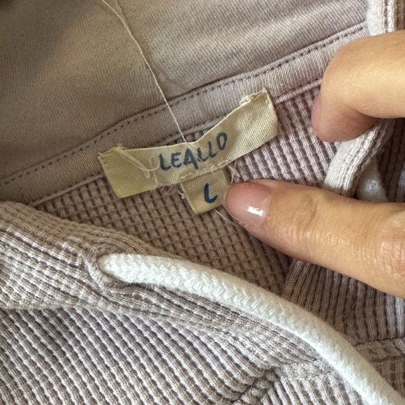 Lilac pastel waffle cotton hoodie & jogger lounge wear matching set - Picture 7 of 14